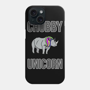 Funny Chubby Unicorn Rhino with Rainbow Hair Phone Case