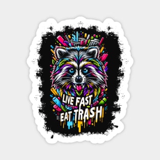 Raccoon Riot: A Splash of Urban Wilderness Magnet