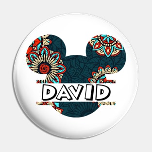 David Name With Seamless Pattern Pin