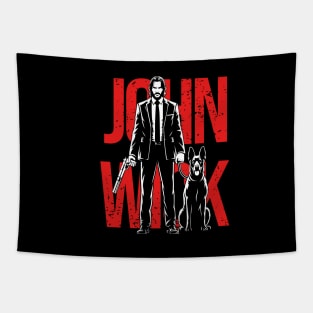 Mr. wick and the dog Tapestry