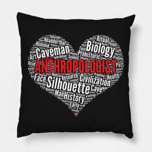 Anthropology Heart Shape Word Cloud Anthropologist Teacher design Pillow