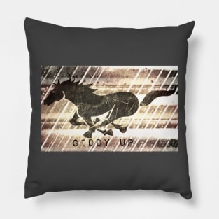 Giddy Up! Horse Racing Pillow