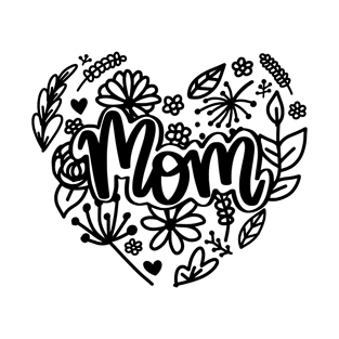 Mom floral heart. T-Shirt