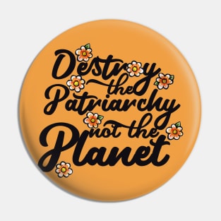 Destroy the patriarchy not the planet Pin