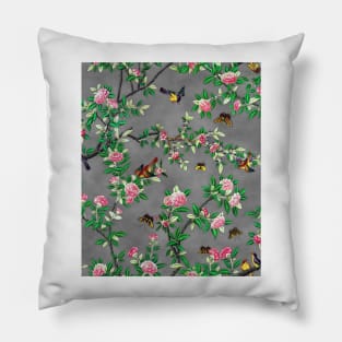 Chinoiserie Grey Pillow