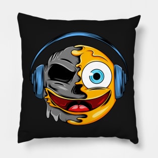 Headphones Zombie Emoji Pillow