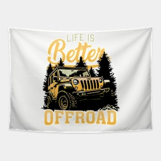 Life is Better Jeep Rubicon Offroad Tapestry