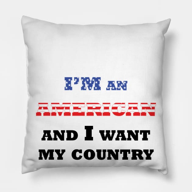 I want my country back Pillow by CounterCultureWISE