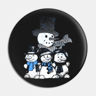 Happy Christmas - Happy Snowman Family Pin