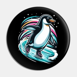 Penguin surfing Pin
