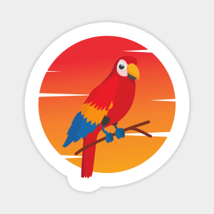 Vibrant Feathers: Modern Parrot Magnet