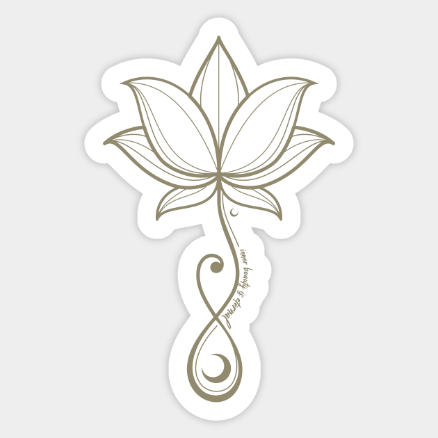 Inner Beauty Infinity Symbol Yoga Lover Tattoo / Military Green - Lotus Tattoo - Sticker | TeePublic Inner Beauty Infinity Symbol Yoga Lover Tattoo / Military Green - Lotus Tattoo - Sticker | TeePublic