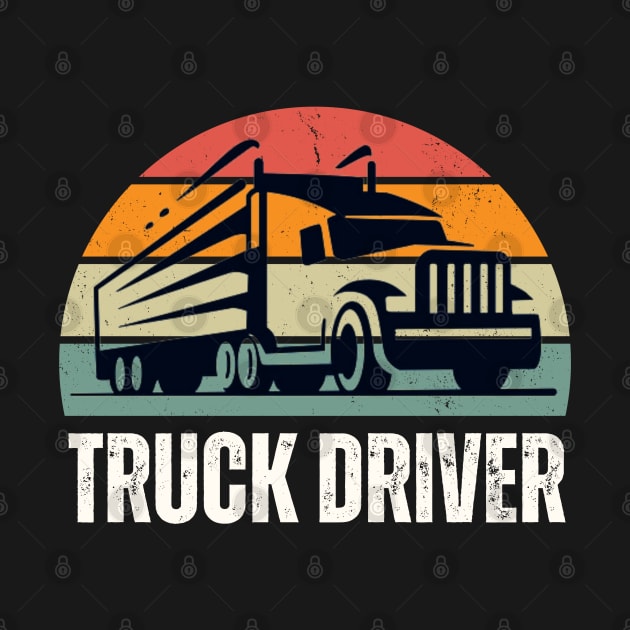 Mens Vintage Sunset American Truck Silhouette Funny Trucker by Illustradise
