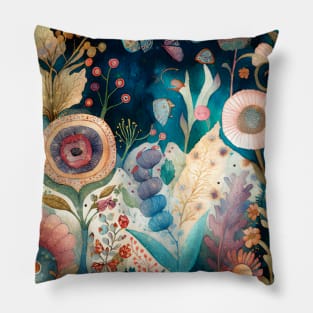 Floral Pattern Fairy Garden Pillow