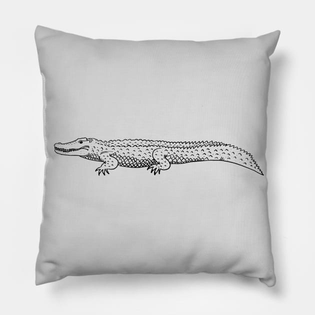 Saltwater Crocodile Pillow by wanungara