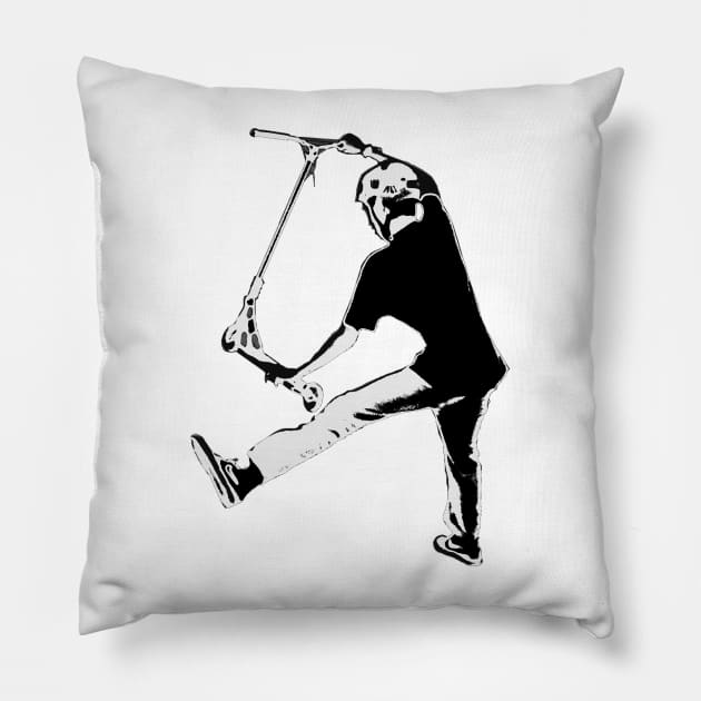 High Flying Scooter Boy - Stunt Scooter Pillow by Highseller