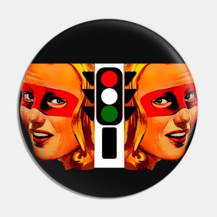 Mysterious blonde girl and the traffic light Pin