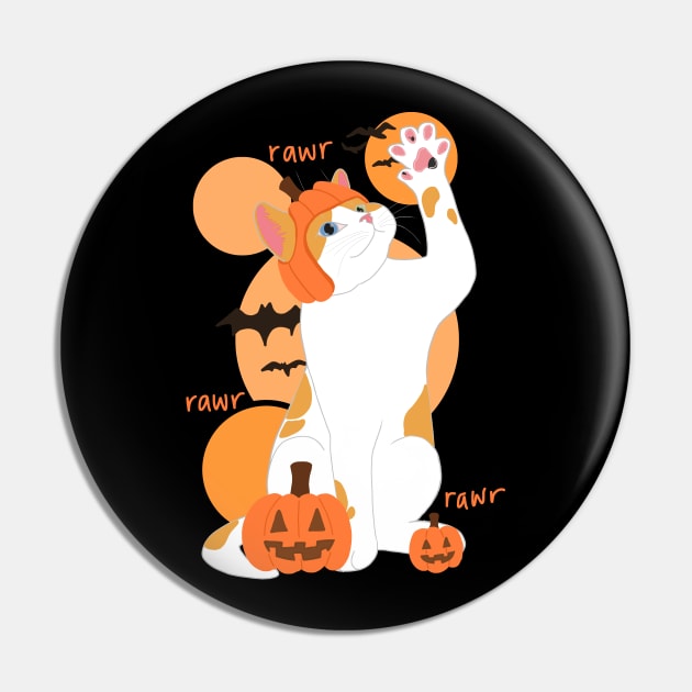 HALLOWEEN PUMPKIN WHITE ORANGE CAT Pin by ulricartistic