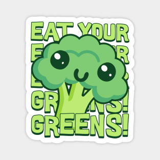 Eat Your Greens! Kawaii Broccoli Magnet