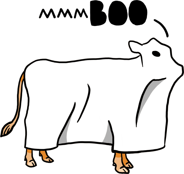 Halloween Ghost Cow Kids T-Shirt by Doodl