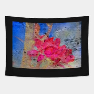 Red apple blossom abstract Tapestry