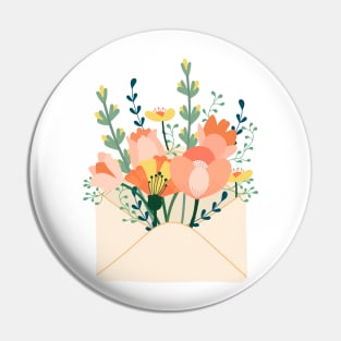 a bouquet of flowers in a Greeting card Pin