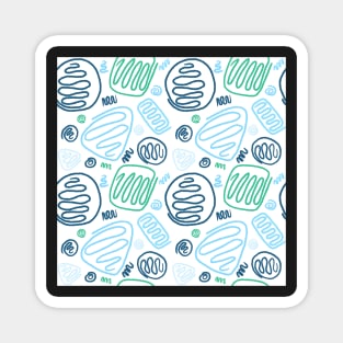 Blue Green One Line Shapes Magnet