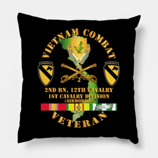 Vietnam Combat Cavalry Veteran w 2nd Bn 12th Cav DUI - 1st Cav Div Pillow