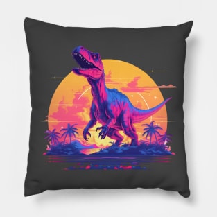 Dino on the  beach Pillow