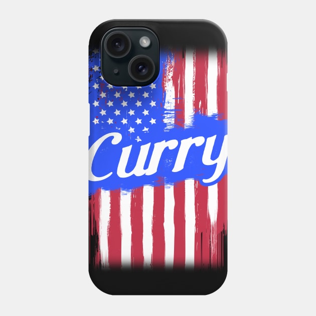 American Flag Curry Family Gift T-shirt For Men Women, Surname Last Name Phone Case by darius2019