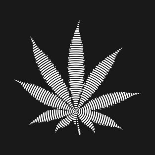 Pot Leaf on Black T-Shirt