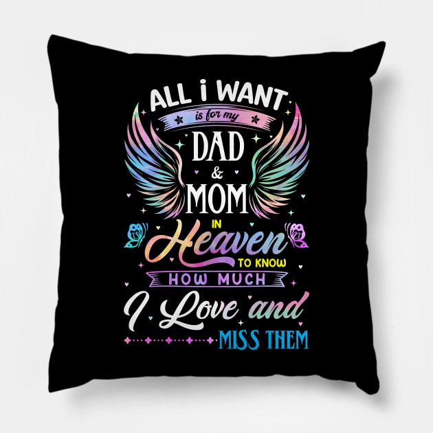 I Love and Miss Them Memorial Dad and Mom Pillow by Zaaa Amut Amut Indonesia Zaaaa