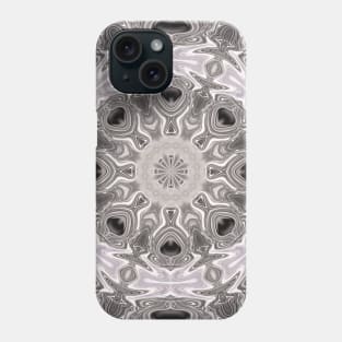 A Pearl and Black Onyx Abstract Mandala of Plunged Daggers, Hearts and Flowers Phone Case
