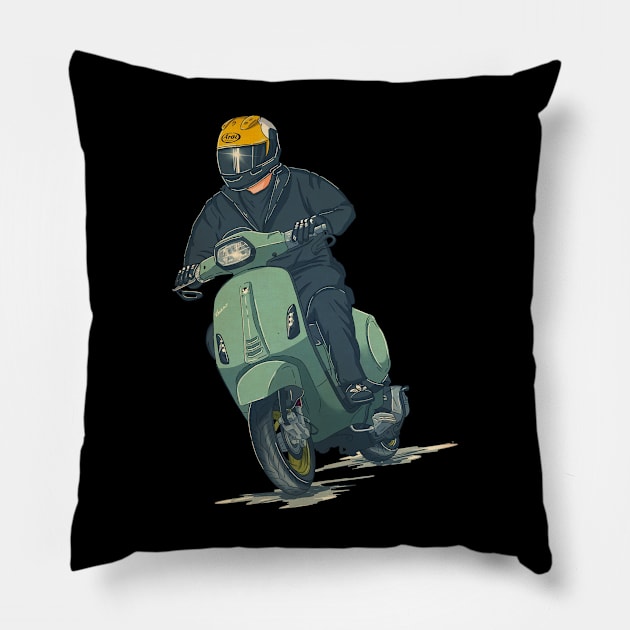 ScooterBoy 2 Pillow by LadyBikers