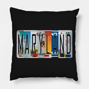 Maryland License Plates Pillow