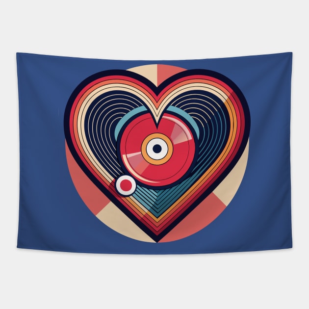 Love Peace and Vinyl Records Tapestry by dojranliev