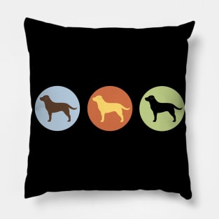 Labrador Retrievers: Chocolate, Yellow, Black Pillow