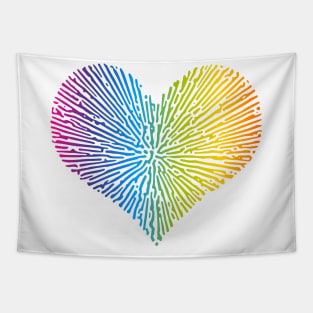 Turing Pattern Sunburst Love Heart (Full Spectrum) Tapestry