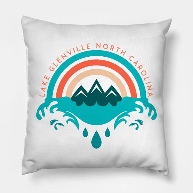 Lake Glenville rainbow splash Pillow by LeapDaze