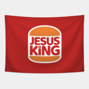 Jesus Is King - Burger Style Logo Tapestry