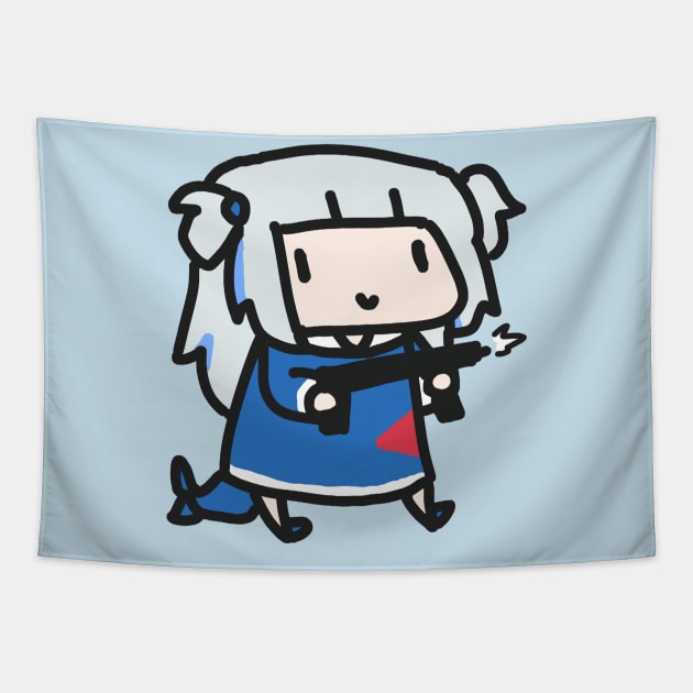 Smol Gawr Gura Tapestry by Ghazinagato