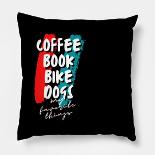 Coffee book bike dogs Pillow