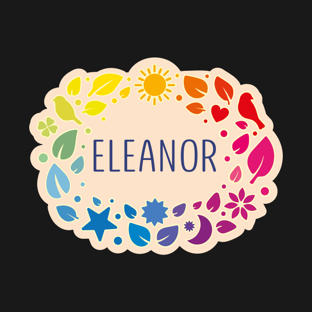 Eleanor name with colorful leaves by WildMeART