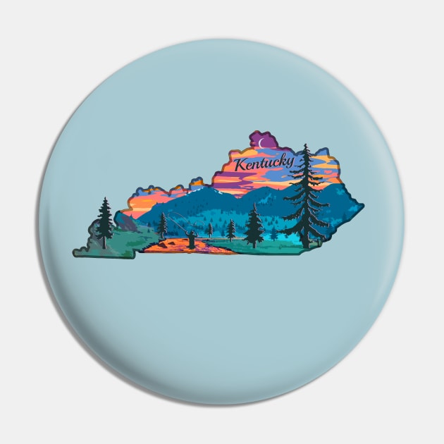 Kentucky Fly Fishing State River Sunset by TeeCreations Pin by TeeCreations