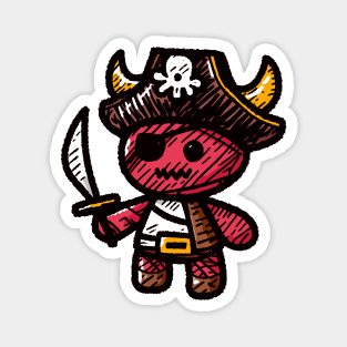 Doodle Stuffed Toy Devil Pirate Magnet