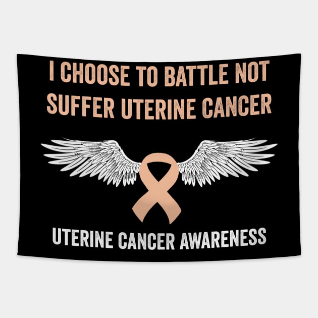 uterine cancer fighter - gynecological cancer awareness peach ribbon month Tapestry by Merchpasha1