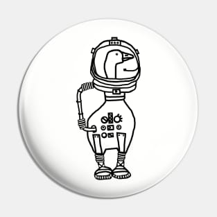 Sci Fi Astronaut Space Goose Outline Pin