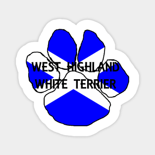 west highland white terrier name flag paw Magnet