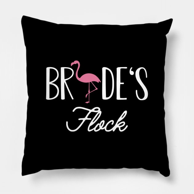 Bridesmaid - Bride's flock ( Flamingo Theme ) Pillow by KC Happy Shop