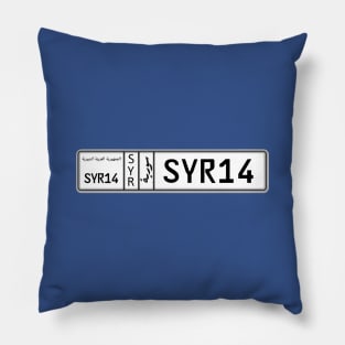 Syria car registration plate Pillow